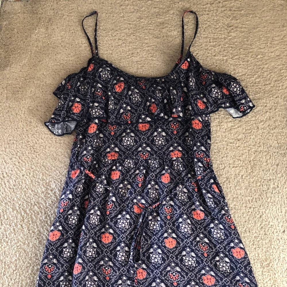 Navy blue floral dress